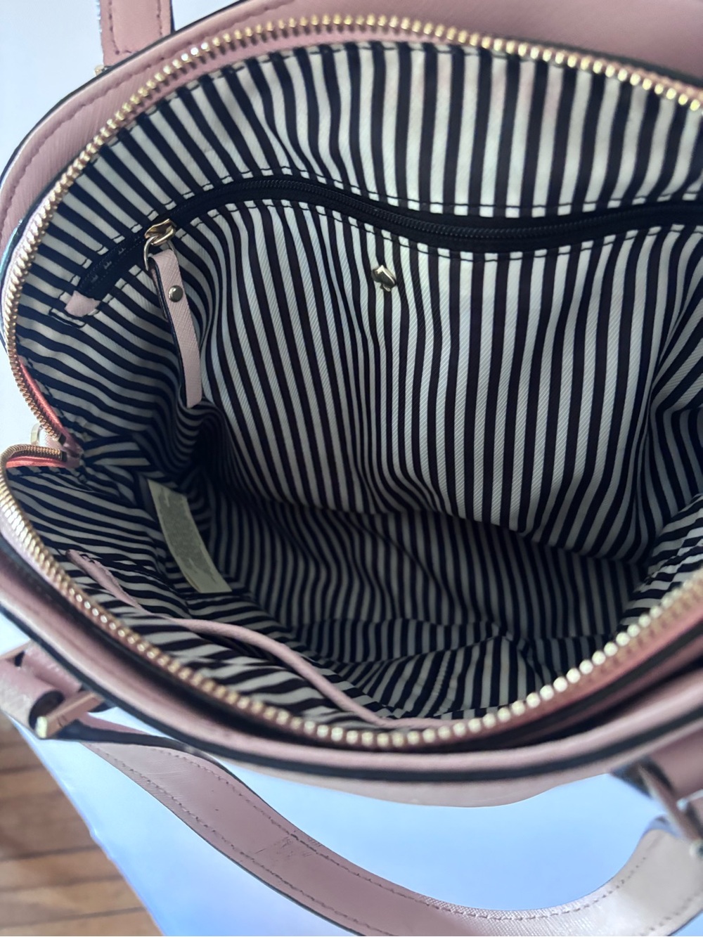 kate spade Blush Pink Saffiano Dome Satchel with Gold Hardware - Picture 4 of 6